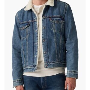 Levi's Blue Denim Jacket with Cream Sherpa Lining